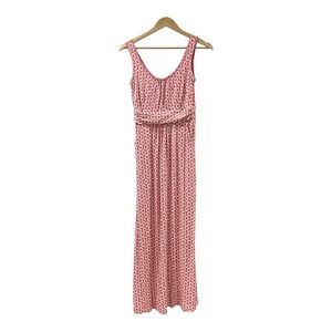 Boden Dress Women's 4P‎ Pink White Diana Jersey Maxi Sleeveless Pockets